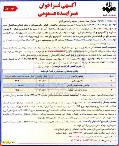 مزایده، مزایده واگذاری نانوایی... 