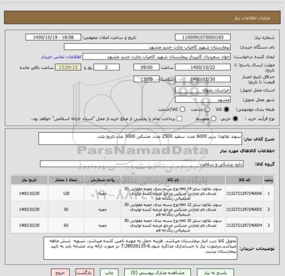 استعلام سوند نلاتون: سبز 6000 عدد. سفید 2500 عدد. مشکی 3000 عدد.تاریخ بلند.
