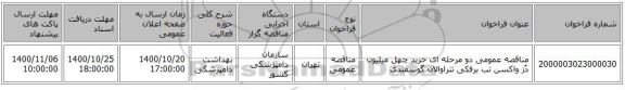 مناقصه عمومی دو مرحله ای خرید چهل میلیون دُز واکسن تب برفکی تتراوالان گوسفندی