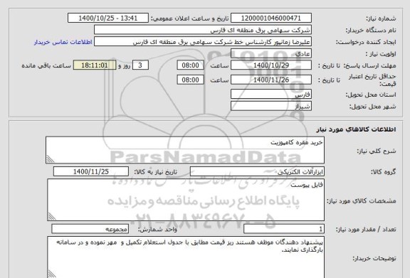 استعلام خرید مقره کامپوزیت 