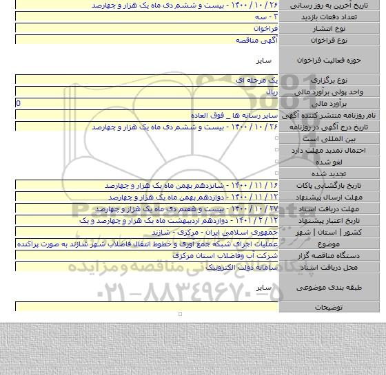 عملیات اجرای شبکه جمع آوری و خطوط انتقال فاضلاب شهر شازند به صورت پراکنده