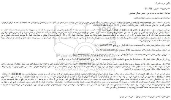 مزایده سرقفلی چهارباب مغازه