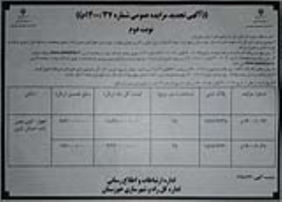 مزایده،مزایده فروش دو پلاک زمین دولتی با کاربری تجاری نوبت دوم 