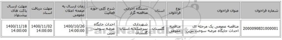 مناقصه عمومی یک مرحله ای احداث جایگاه عرضه سوخت بنزین