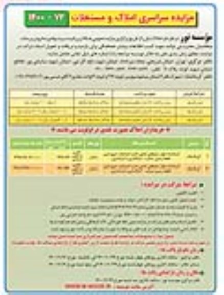 مزایده ،مزایده فروش املاک و مستغلات