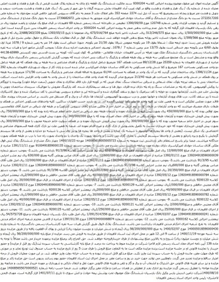 آگهی مزایده ششدانگ یک قطعه باغ چای به شماره پلاک هشت فرعی از یک هزار و هفتاد و هشت اصلی
