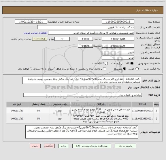 استعلام .کمد کتابخانه -تخته ایزو فام سینک-ابعاد200*90عمق45-ذیل-ر-نما رنگ مکمل بدنه حجمی-دودرب شیشه خورهمراه طبقه.2 میز عسلی ابعاد ذیل