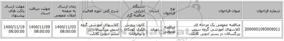 مناقصه عمومی یک مرحله ای کلاسهای آموزشی گروه سنی بزرگسالان در بستر ادوبی کانکت