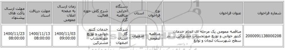 مناقصه عمومی یک مرحله ای انجام خدمات کنتور خوانی و توزیع صورتحساب مشترکین ....در سطح شهرستان لنجان و توابع 
