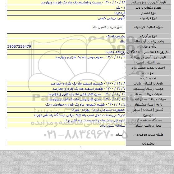 اجرای زیرساخت محل نصب پله های برقی ایستگاه راه آهن تهران