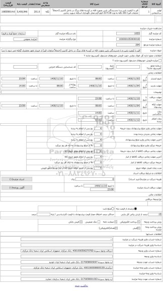 مزایده ، قیر با کیفیت پایین و با چسبندگی پایین بصورت فله در کیسه های بزرگ در داخل کانتینر (احتمالاً ضایعات قیر) از خریدار تعهد م