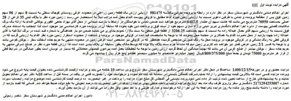 مزایده پلاک ثبتی 35 فرعی از 28 اصلی بمساحت 76950 مترمربع 