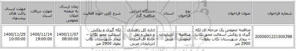 مناقصه عمومی یک مرحله ای لکه گیری و روکش آسفالت محور تکاب – بیجار شهرستان تکاب بطول 2900 متر