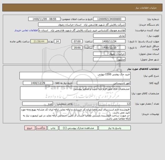 استعلام خرید جک روغنی 1200 نیوتنی