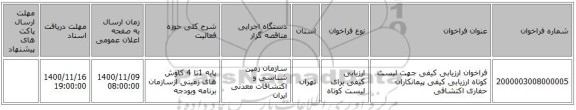 فراخوان ارزیابی کیفی جهت لیست کوتاه ارزیابی کیفی پیمانکاران حفاری اکتشافی