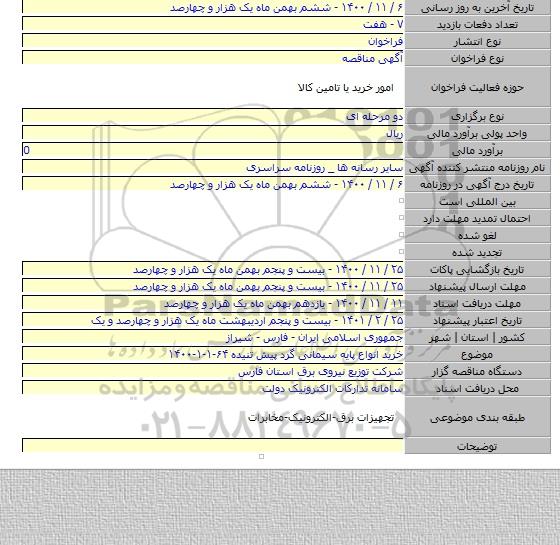 خرید انواع پایه سیمانی گرد پیش تنیده  ۶۴-۱-۱-۱۴۰۰