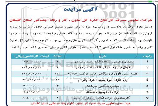 مزایده، مزایده فروش اموال مازاد (دست دوم و سالم)