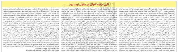 مزایده ساختمان مسکونی به پلاک ثبتی 189 فرعی از 1873 اصلی 