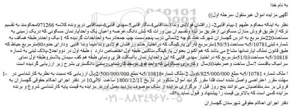مزایده فروش منازل مسکونی