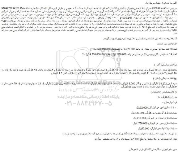 مزایده فروش 1-تعداد38 عدد دسته بیل چوبی و...