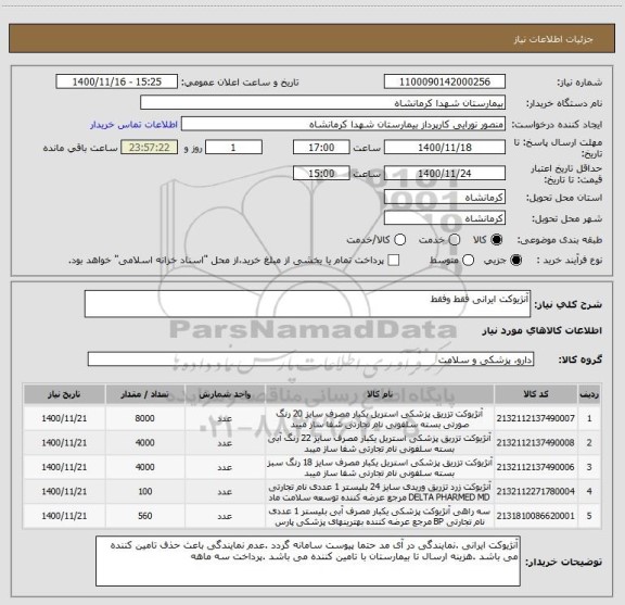 استعلام آنژیوکت ایرانی فقط وفقط