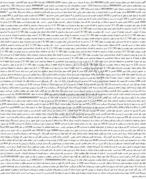 آگهی مزایده ششدانگ پلاک ثبتی * 84042