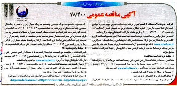 مناقصه خرید انواع اقلام ... نوبت دوم