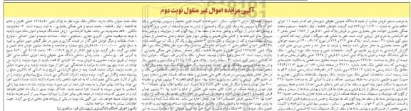 مزایده، مزایده ملک پلاک ثبتی 51 فرعی از 1952 اصلی بخش 2- نوبت دوم 