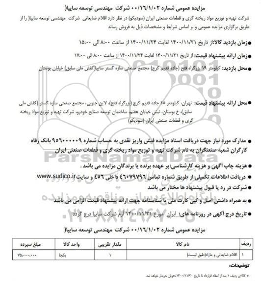 مزایده، مزایده اقلام ضایعاتی