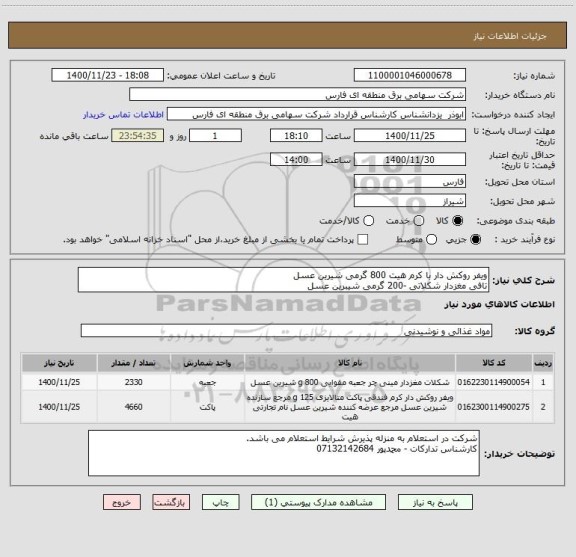 استعلام ویفر روکش دار با کرم هیت 800 گرمی شیرین عسل
تافی مغزدار شکلاتی -200 گرمی شیبرین عسل
