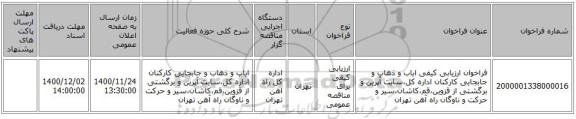 فراخوان ارزیابی کیفی ایاب و ذهاب و جابجایی کارکنان اداره کل،سایت آپرین و برگشتی از قزوین،قم،کاشان،سیر و حرکت و ناوگان راه آهن تهران