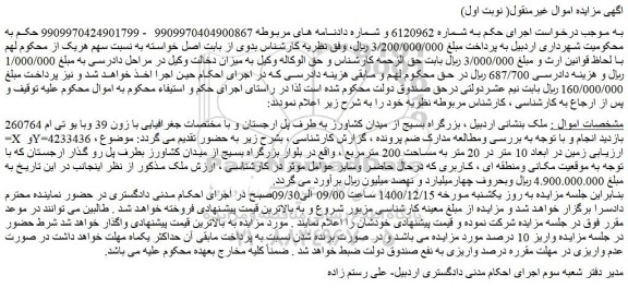 مزایده ملک به مساحت 200 مترمربع 