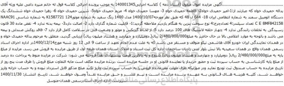 ششدانگ یک دستگاه اتومبیل سمند
