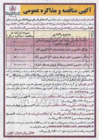 مزایده اجاره غرفه شماره دو....