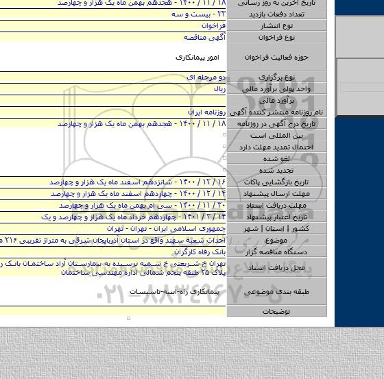 احداث شعبه سهند واقع در استان آذربایجان شرقی به متراژ تقریبی ۲۱۶ متر مربع