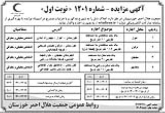 مزایده یک باب ساختمان به مساحت تقریبی 60 متر مربع