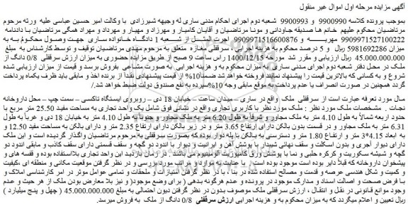 مزایده فروش سرقفلی ملک