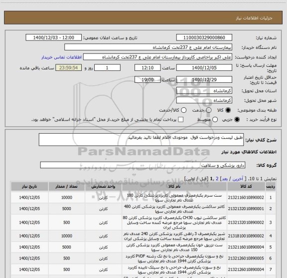 استعلام طبق لیست ودرخواست فوق  موجودی اقلام لطفا تائید بفرمائید