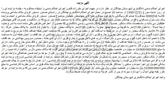مزایده یک باب منزل مسکونی 