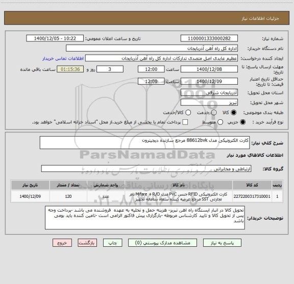 استعلام کارت الکترونیکی مدل 88612bvk مرجع سازنده دیجیترون