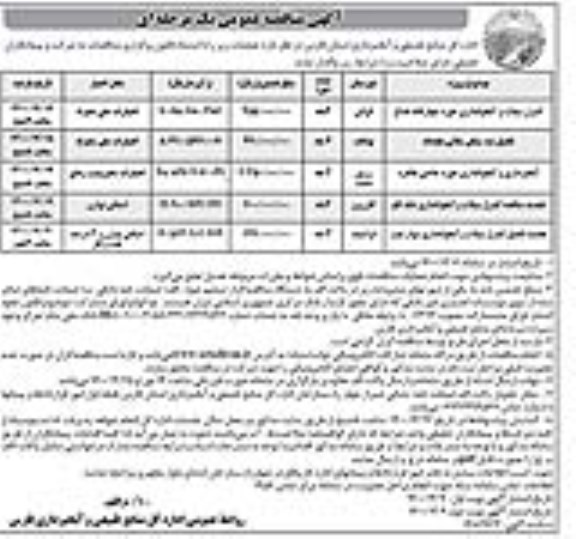 مناقصه کنترل سیلاب و آبخوانداری حوزه چهارگانه ....