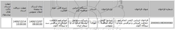 فراخوان ارزیابی کیفی انجام امور حفاظت فیزیکی و مراقبتی سد و نیروگاه گتوند
