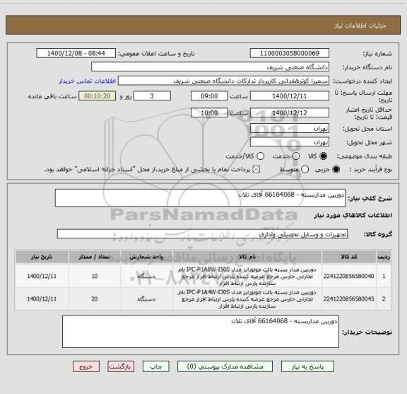 استعلام دوربین مداربسته - 66164068 آقای تلان
