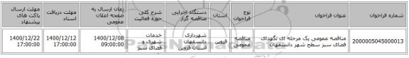 مناقصه عمومی یک مرحله ای نگهدای فضای سبز سطح شهر دانسفهان 