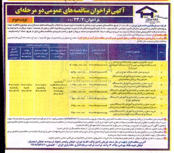 خرید کانورژن ، تجهیز ، شماره گذاری و حمل 16 دستگاه آمبولانس....- نوبت دوم