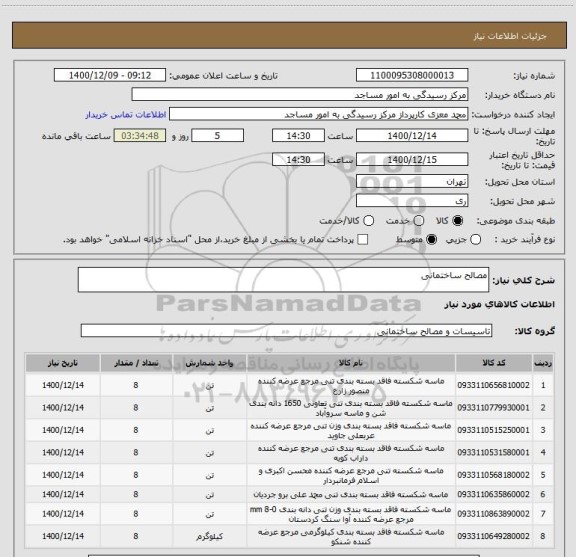 استعلام مصالح ساختمانی