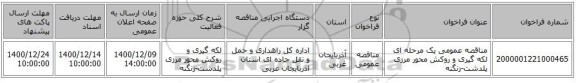 مناقصه عمومی یک مرحله ای لکه گیری و روکش محور مرزی پلدشت-زنگنه ‏‏‏‏