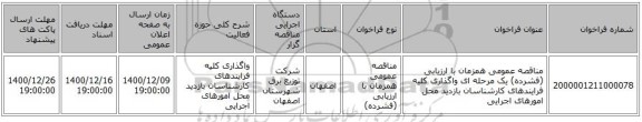 مناقصه عمومی همزمان با ارزیابی (فشرده) یک مرحله ای واگذاری کلیه فرایندهای کارشناسان بازدید محل امورهای اجرایی 