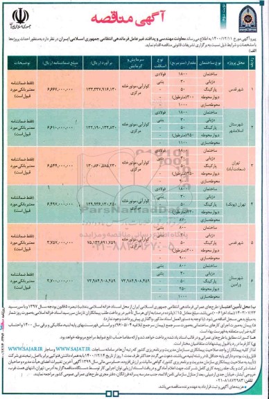 مناقصه عمومی احداث پروژه ...  نوبت دوم 