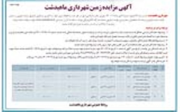 مزایده فروش 3 قطعه زمین با کاربری مسکونی 